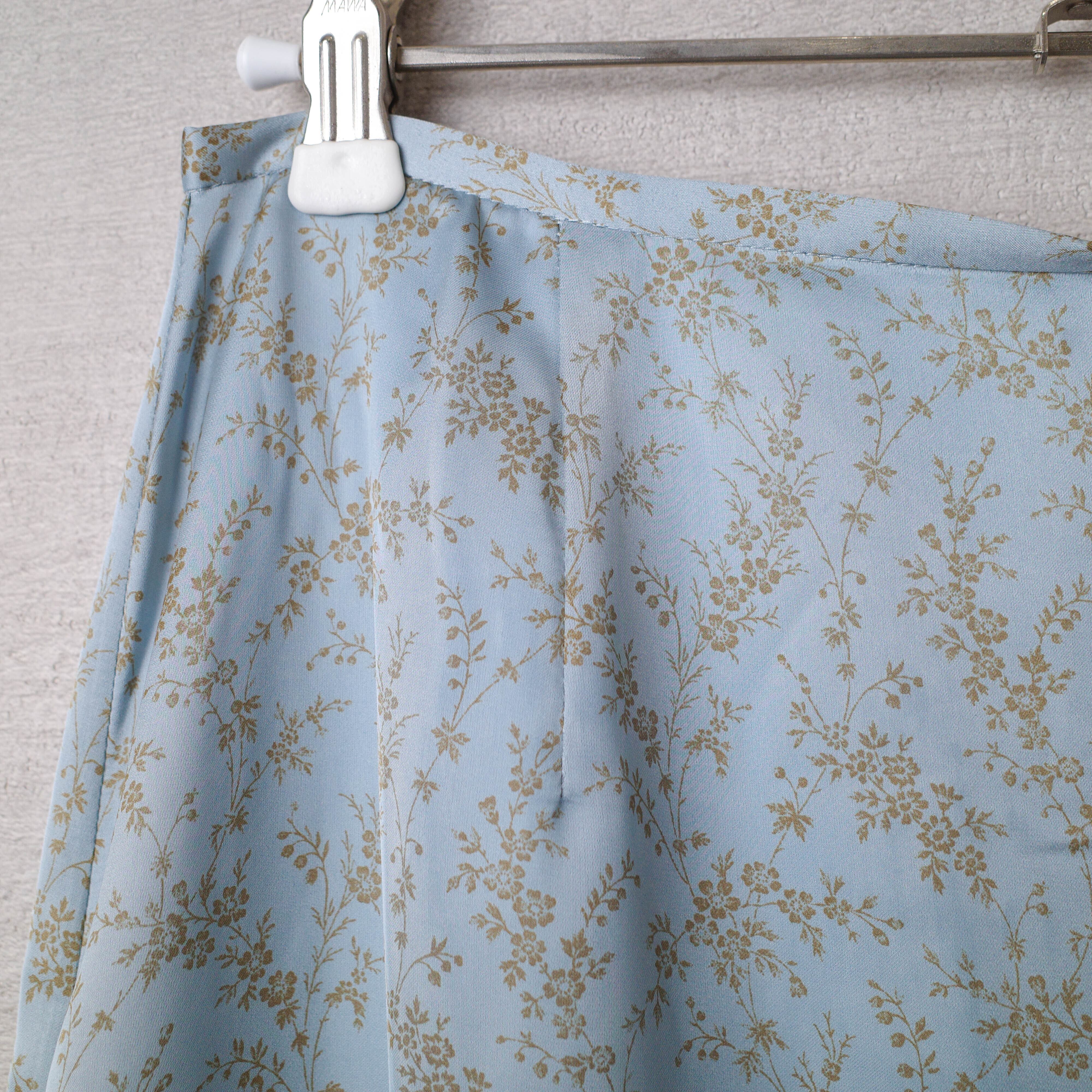 [NEW] CLANE	FLOWER FRILL SKIRT 16109-6001 BLUE