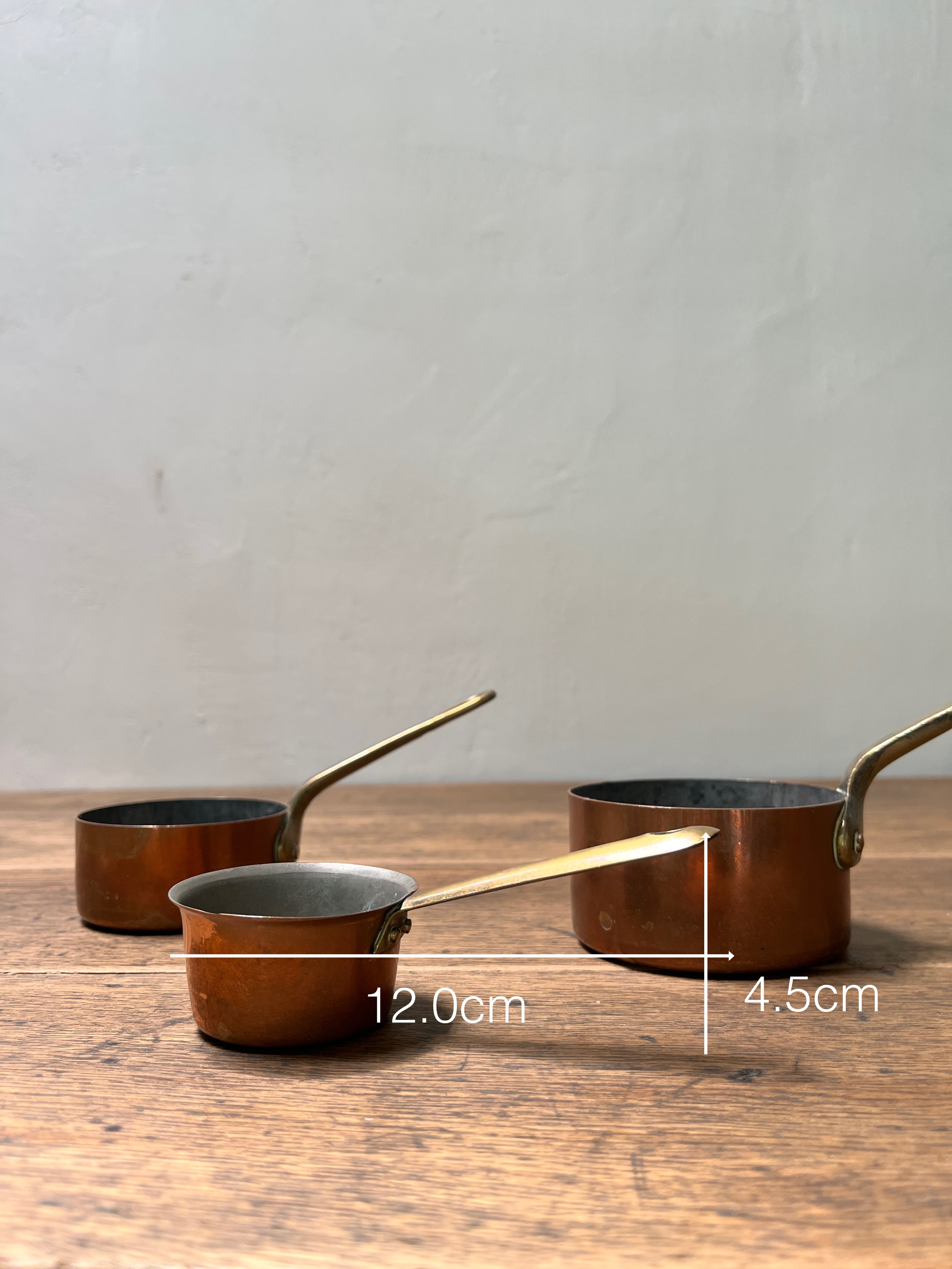 Copper pan (S) France Vintage＜銅鍋ミニチュア・フランス