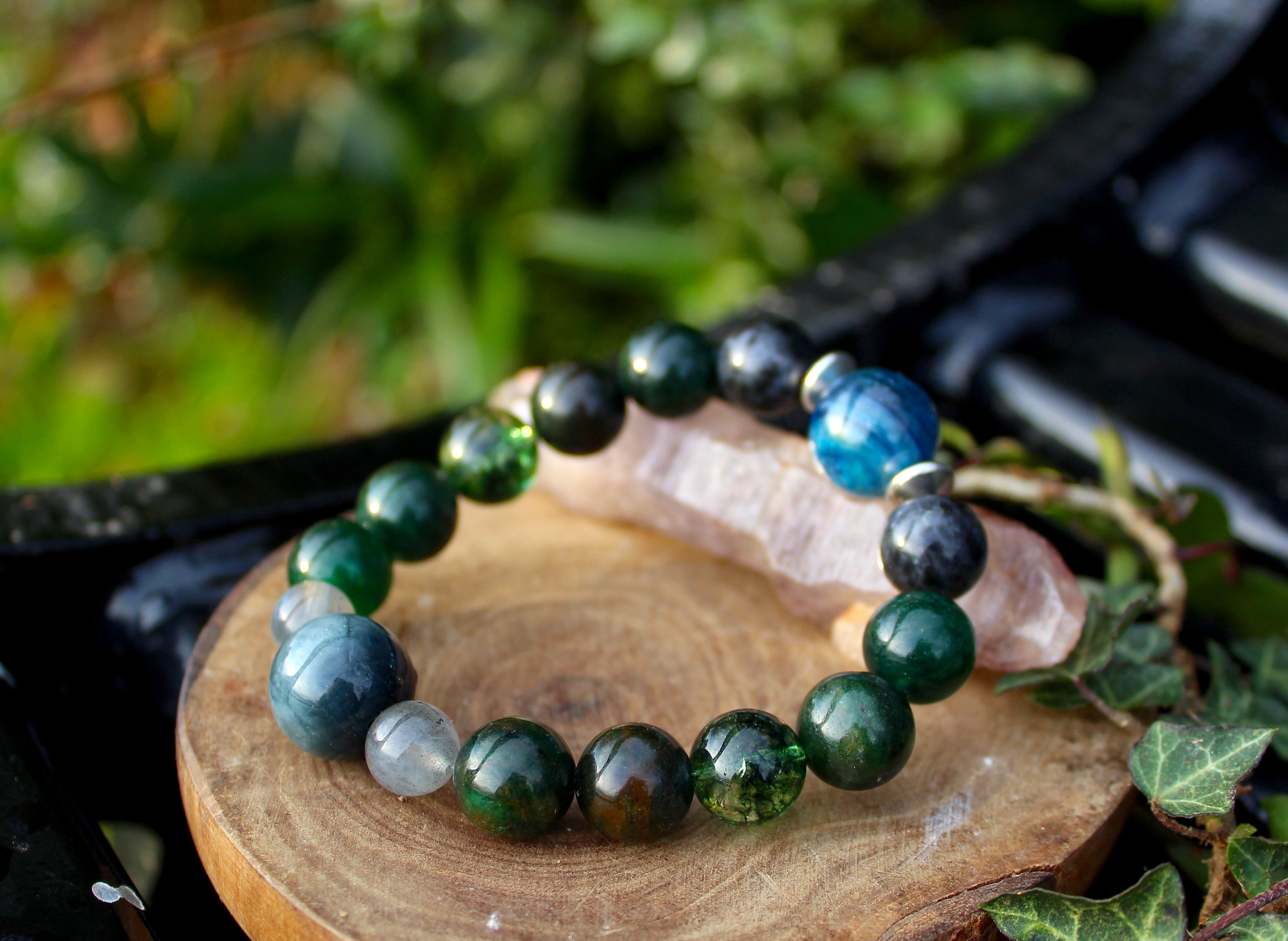 キャッツアイ、カイアナイトAAA、ラブラドライトAAA、エピドート