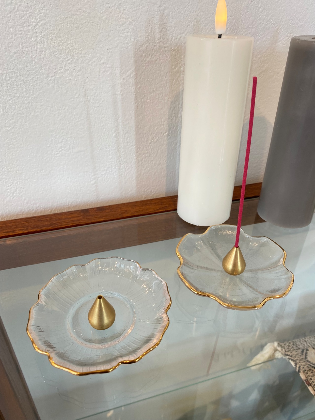 ガラスプレート香立 お香 リラックス