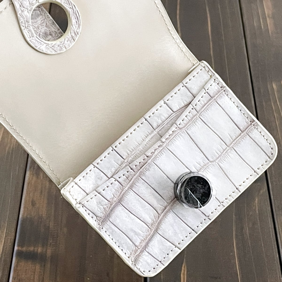 ヒマラヤクロコ　名刺入れ ヒマラヤ クロコダイル 名刺入れ 日本製 無双 通しマチ メンズ JRA 4FA