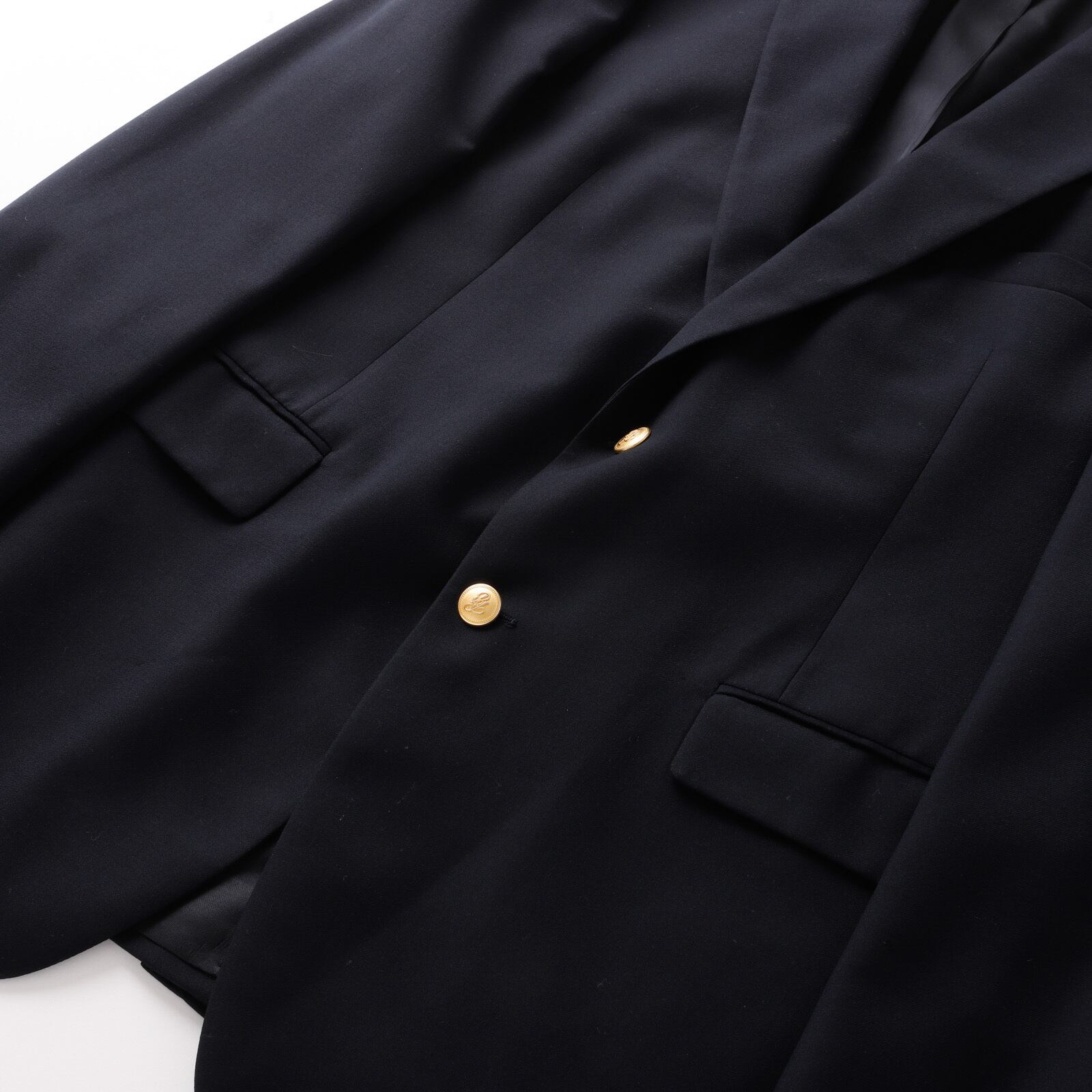 ブルックスブラザーズ 英国製 くるみボタン キャメルウール 紺色