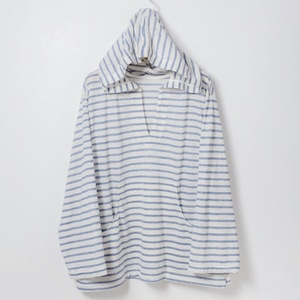 zampuメキシカンパーカー (Leftover fabric Mexican hoodie) -white×blue(knit)-