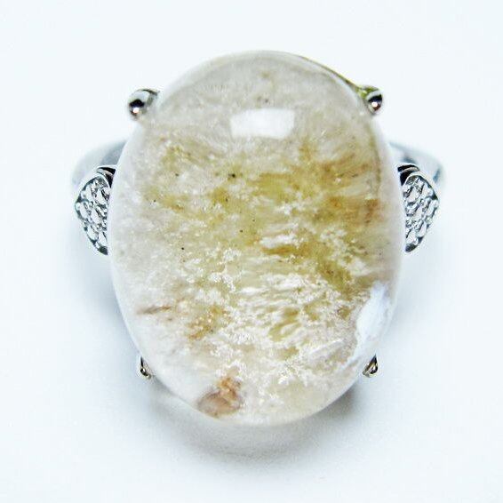 ガーデンクォーツ 指輪 ガーデン水晶 リング フリーサイズ 15号 一点物 メール便可 [M便 1/20] 115-6888