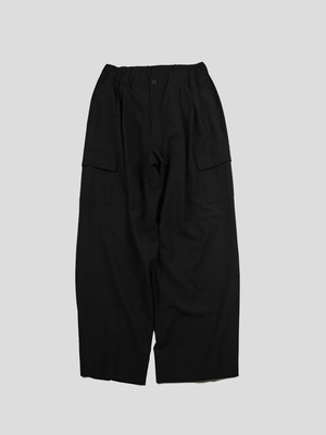 super 100's wool tropical military pants -black-