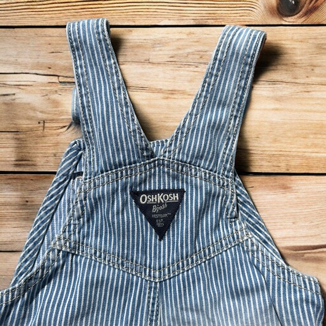 【KIDS】OshKosh  hickory shortall size:18month