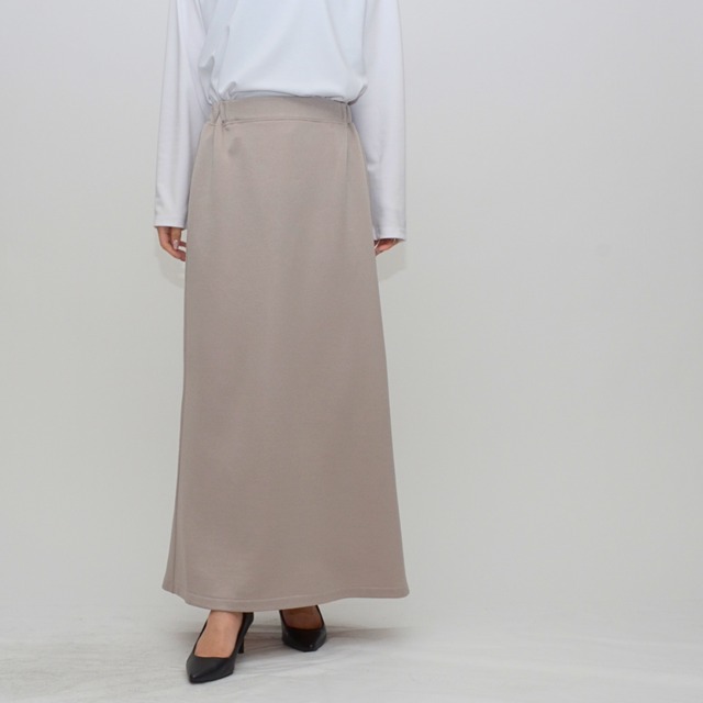 【魔法の着痩せライン】プレミアム国産裏毛・バックフレアーマーメイドスカート ‐ LEF-2642 グレージュ ‐