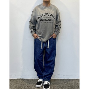 Front pocket design denim pants C2416