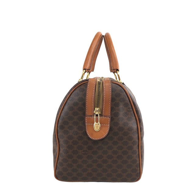 CELINE セリーヌ マカダム ハンドバッグ ブラウン ブラゾン PVCレザー ボストン キーポル vintage ヴィンテージ オールド cykyk6