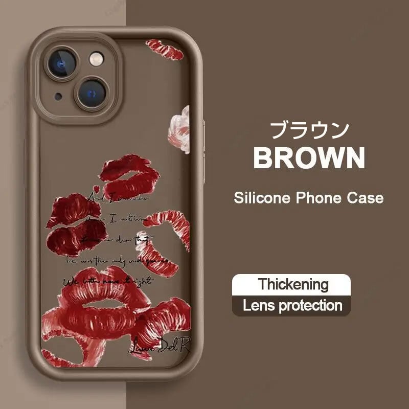 iphone15対応】 おしゃれ キスマーク セクシー 耐衝撃 バンパー カメラ