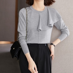 side frill knit tops＜t1261＞