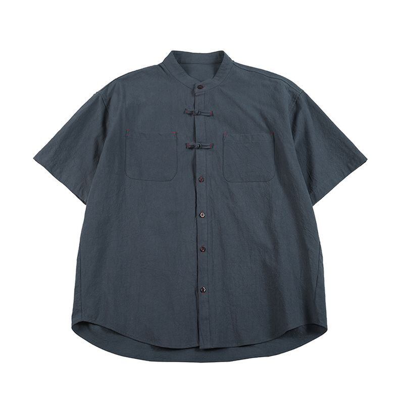 チャイナボタンデザインシャツ 2カラー A1166