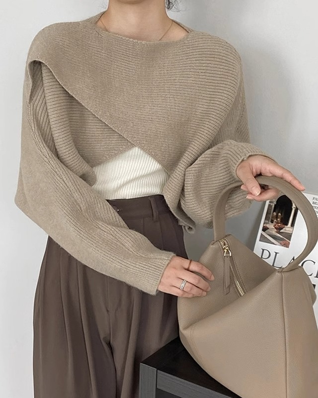 Cross design short Knit　T20209