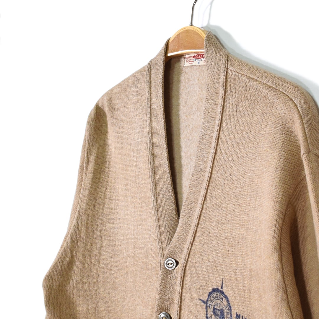 90s ビンテージ VAN JACKET カレッジウールカーディガン 紺 M