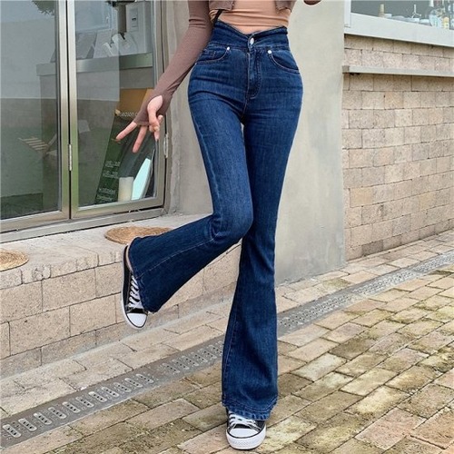 ボトムス パンツ デニムパンツ ハイウエスト デニム 脚長 美脚 サイズ4展開 S M L XL ワイドパンツ おしゃれ 大人キレイ スタイル抜群 無地 春 夏 秋 冬 オールシーズン ロング丈