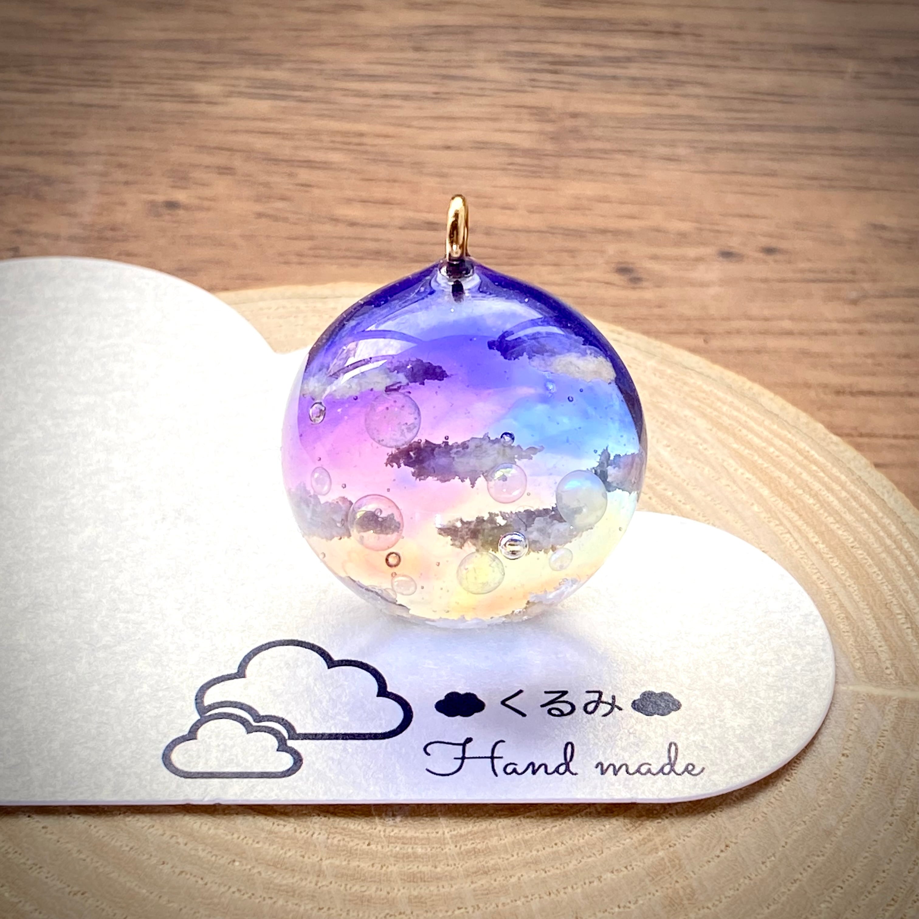 No.1370空玉/雲玉レジン24mm【ちいこい様専用】 : 空玉 青空 雲