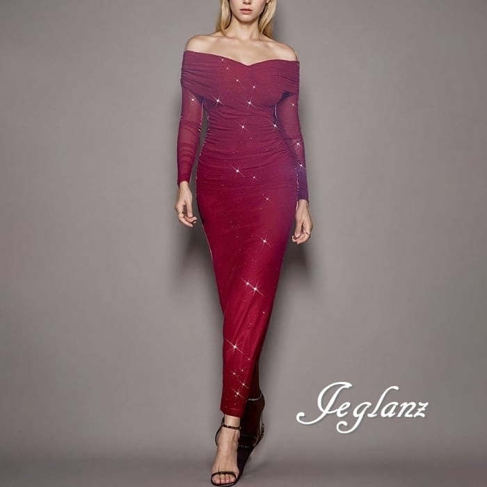 4色 パーティ ドレス マキシ ワンピース シャイニー キラキラ 光沢感(MB451)ζ