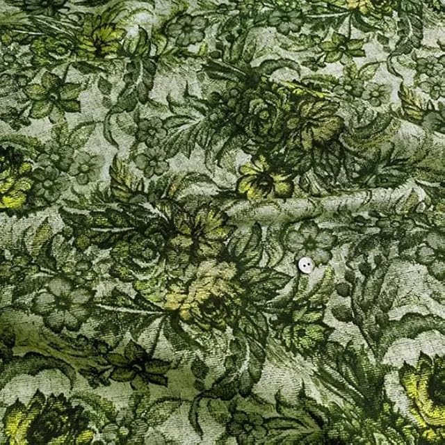 名古屋帯 ミンサー織 油色や鶯茶色などのモスグリーン系 長さ 360