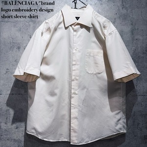 "BALENCIAGA"brand logo embroidery design short sleeve shirt