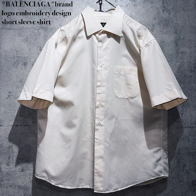 "BALENCIAGA"brand logo embroidery design short sleeve shirt