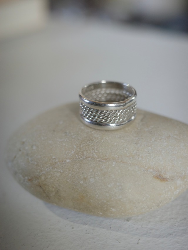 <vintage silver925>cable band ring