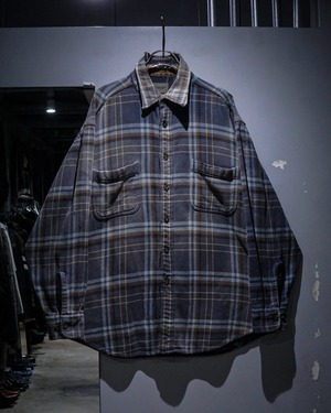 【add (C) vintage】“ST.JOHN’S BAY”Beautiful Sun Fade Check Vintage Flannel Shirt