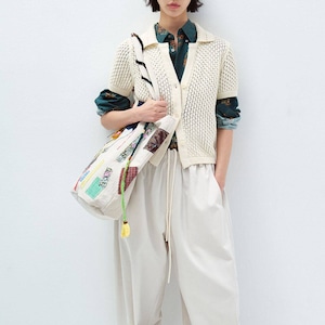 Open Collar Short Knit Cardigan 【3color】 T4351