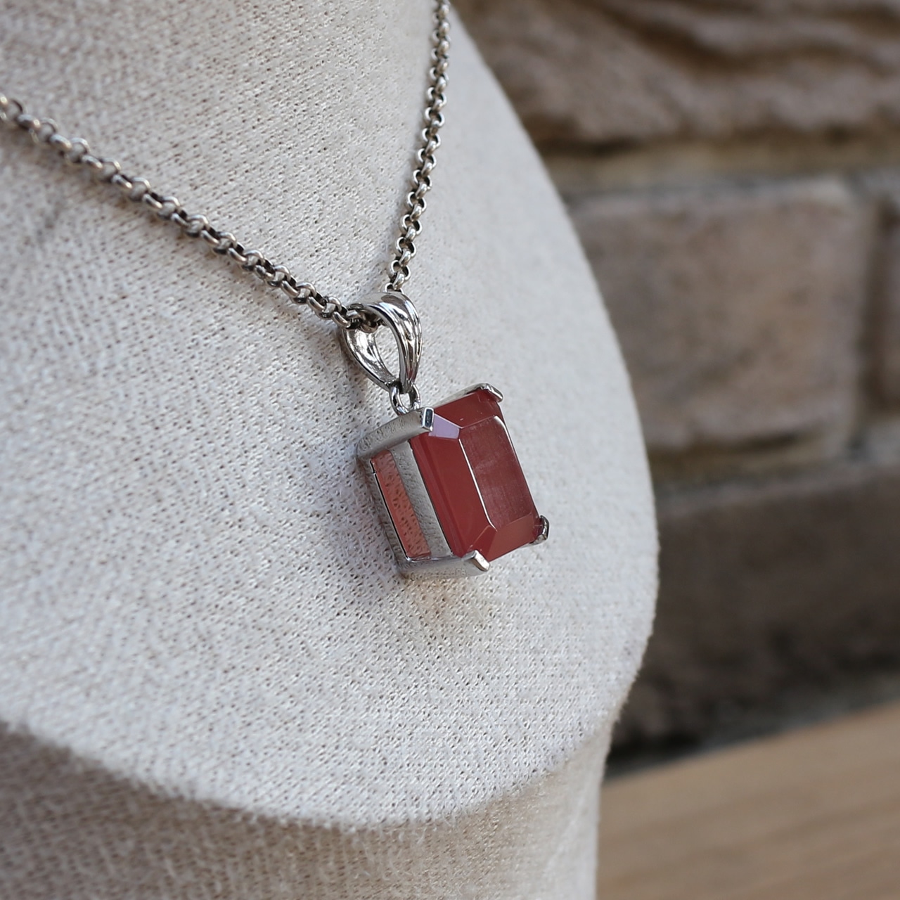 インカローズ スクエアカット シルバーペンダントトップ 0518000001・画像5