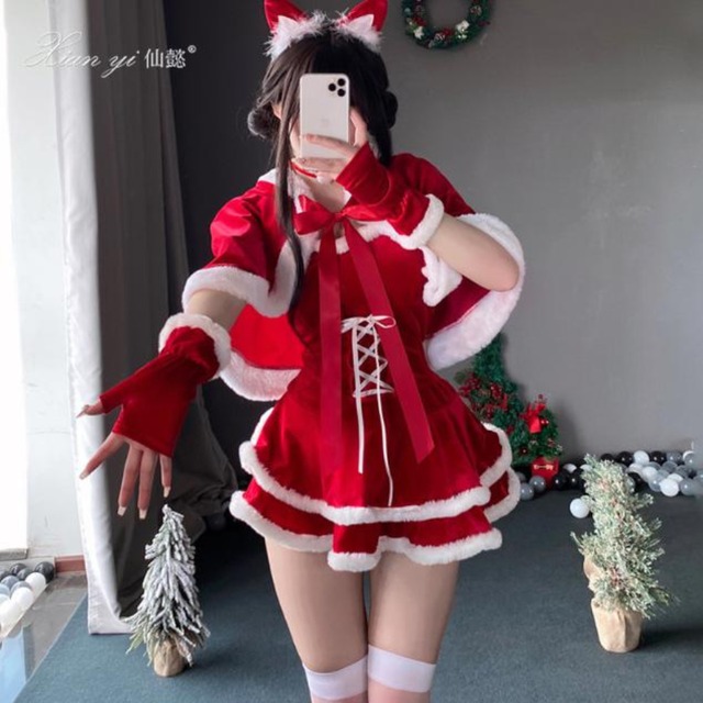 ロリータファッション通販 SEASONZ コスプレ クリスマス サンタレディ サンタクロース セットアップ 5点セット イベント ロリータファッション lolita