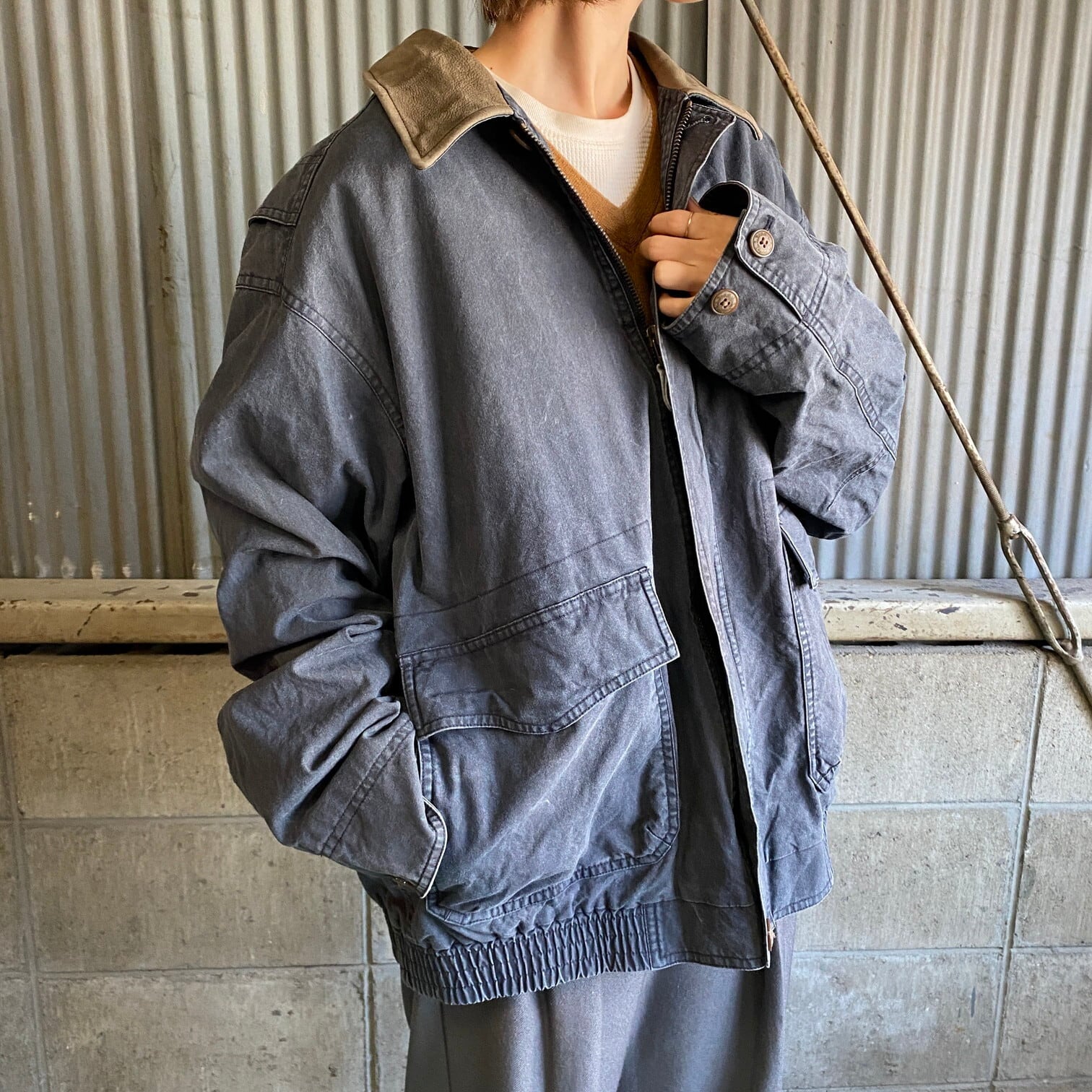 身幅59cm【極美品】80s ll bean A2 ゴートスキン 本革 レザージャケット