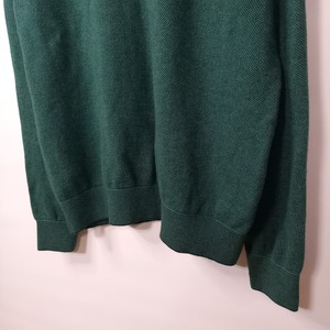チャップス　クルーネック　コットンニット　セーター　無地　薄手　ハイゲージ　グリーン　L/G