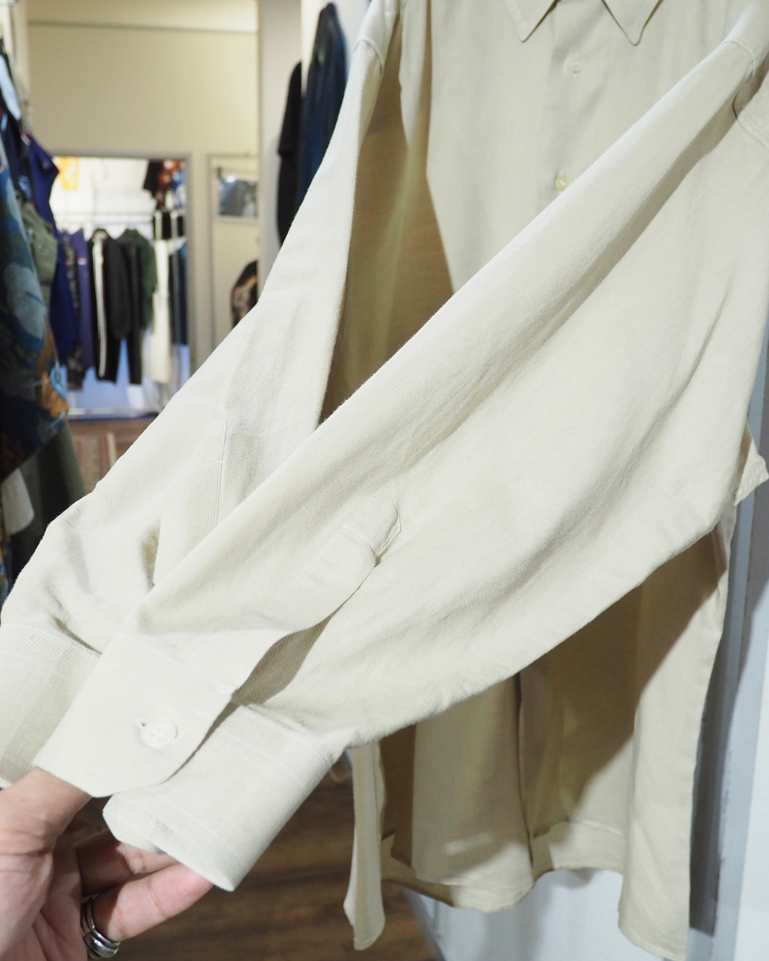 " Ermenegildo Zegna " Soft Ecru White Color vintage loose shirt