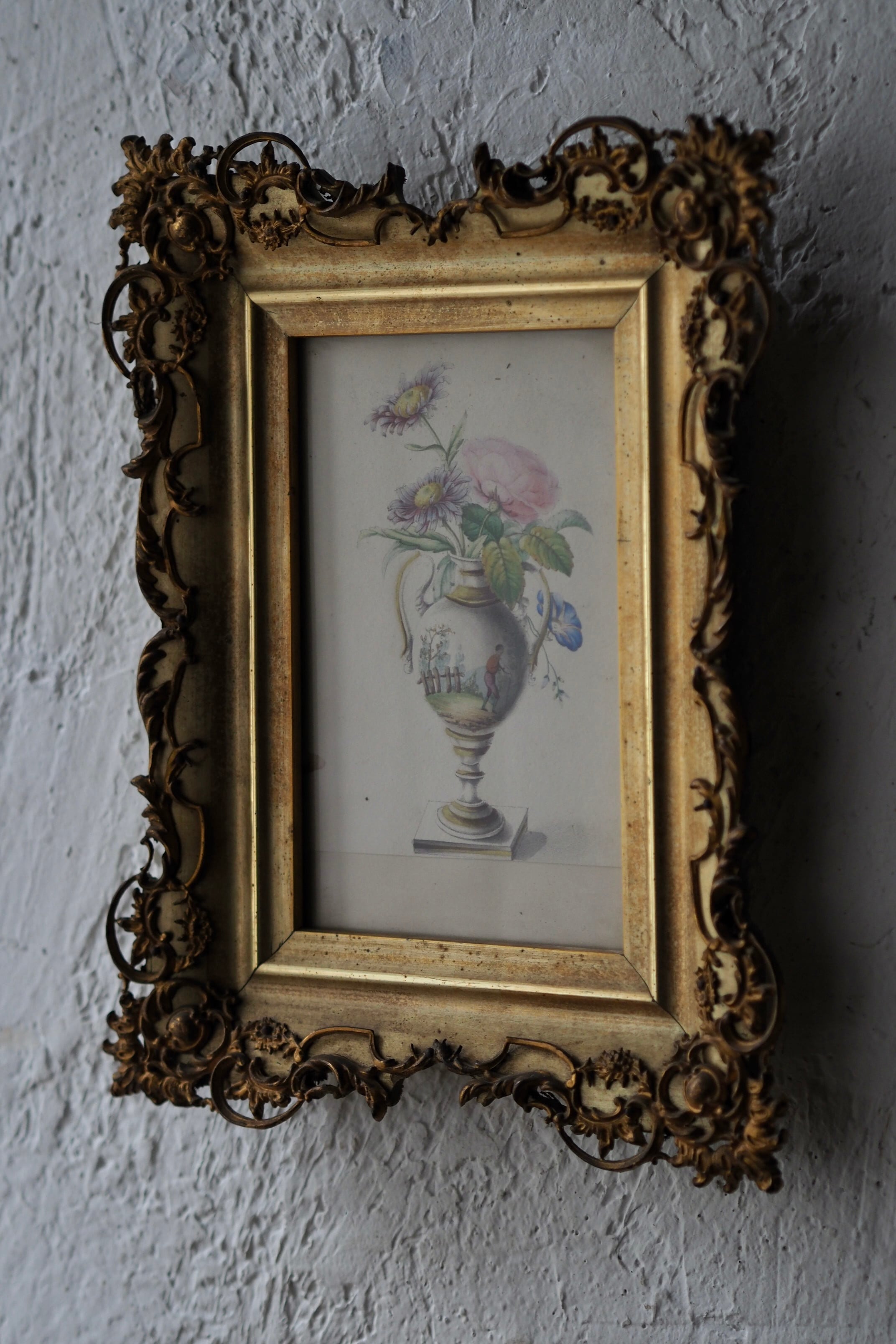 壺と花 オルモル装飾額 No.2-antique gilt bronze frame