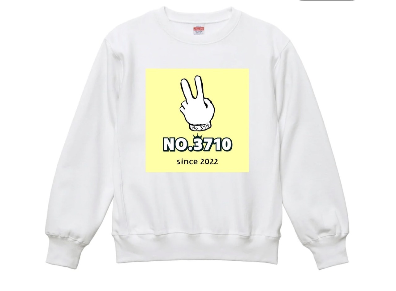 【Back Peace】crew neck sweatshirt （White×Yellow）