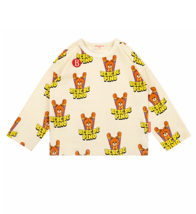 [BEBE DE PINO] All over groovy bear long sleeve tee 正規品 韓国ブランド 韓国ファッション 韓国代行 韓国通販 ベベドピノ bebedepino 日本 店舗 韓国 子供服