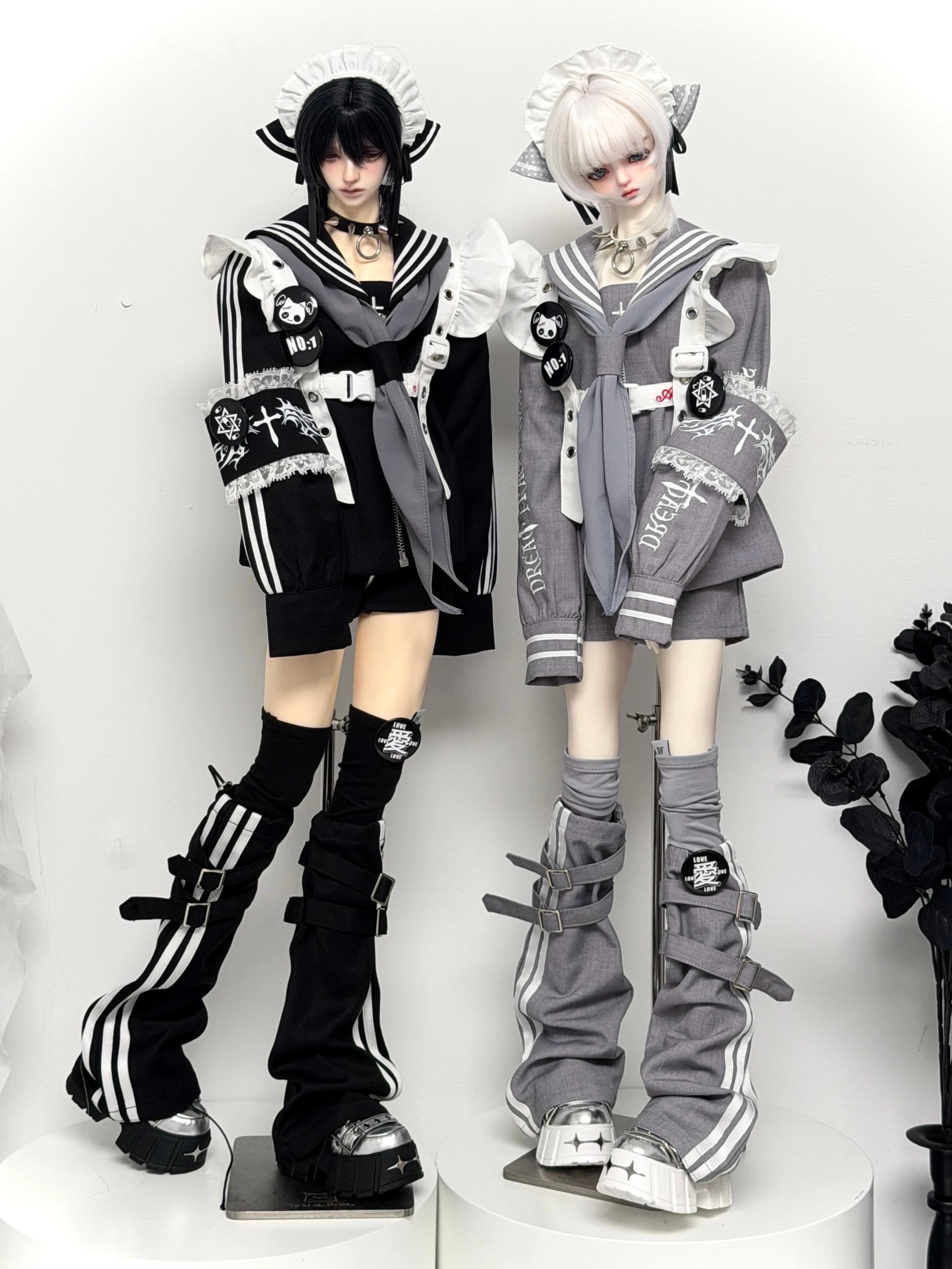 BJDドール フルセット セット！ 乌龟背背bjd娃衣天青墨色for四分mdd冰结 bjd四分娃衣娃娃服装