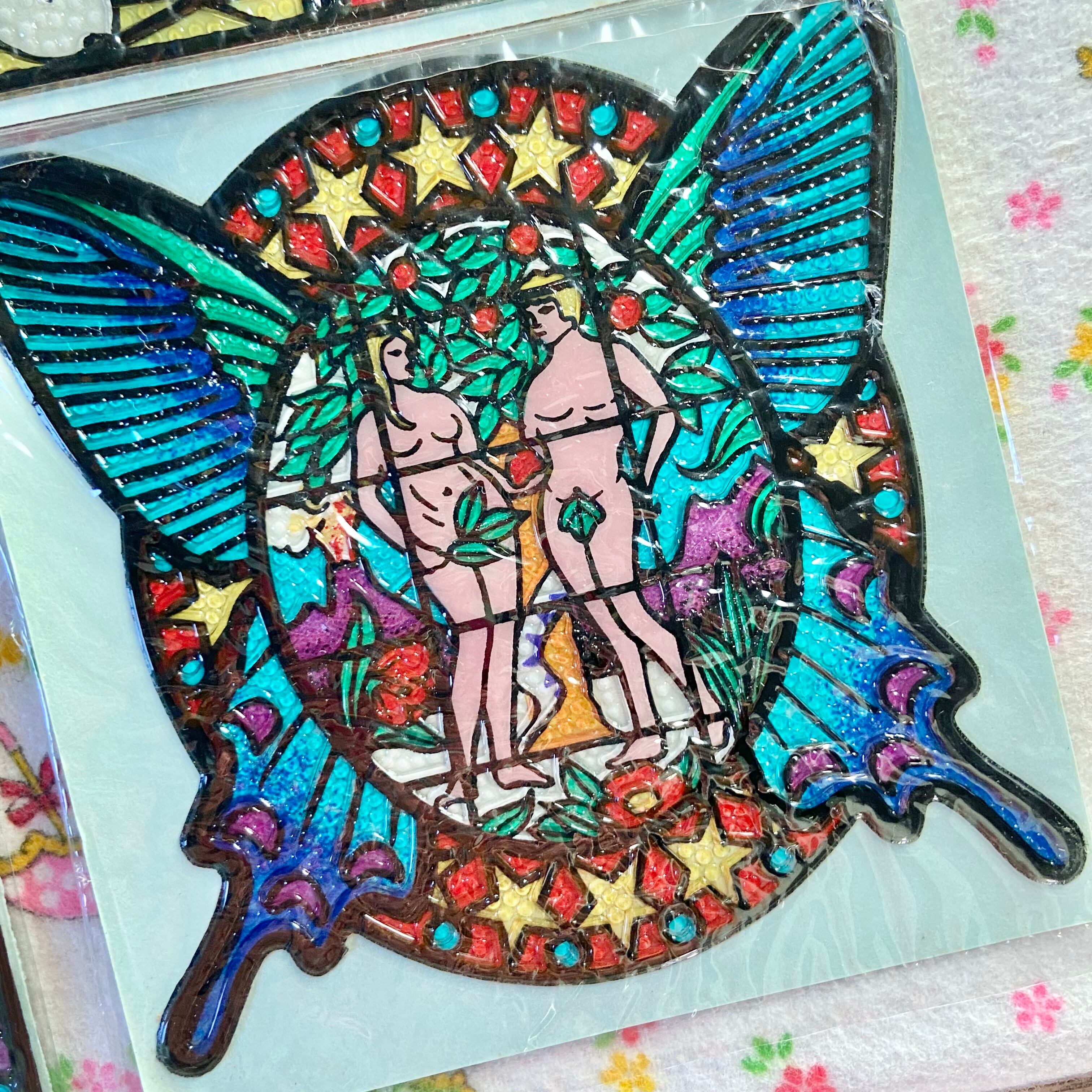 昭和レトロ☆懐かしステンドグラス風☆シール☆デッドストック