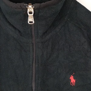ラルフローレン　ポロゴルフ　スタンドカラー　フリース　ジャケット　刺繍ロゴ　黒