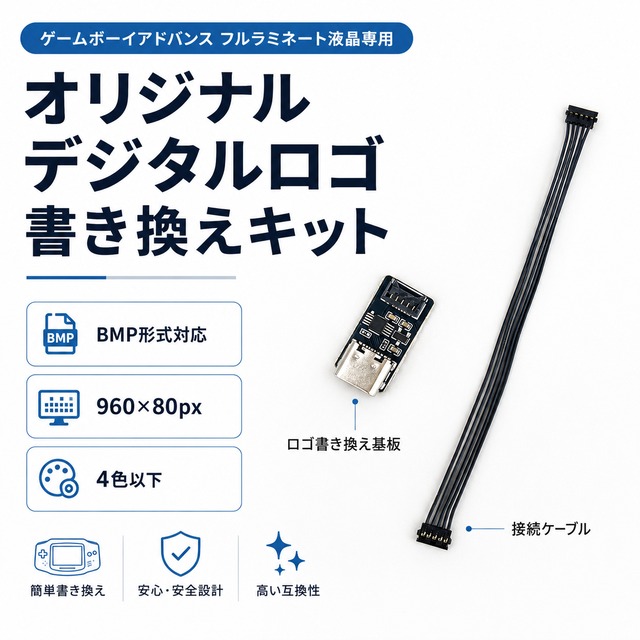 ゲームボーイアドバンス フルラミネート液晶 オリジナルデジタルロゴ書き換えキット