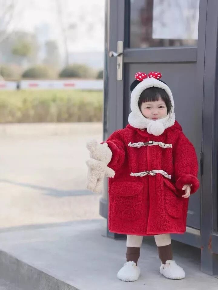 新品】ミキハウス ダッフルコート 110 アウター コート 赤 女の子