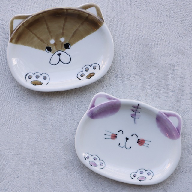 波佐見焼　動物型取皿（わんこ・ねこ）お弁当箱の蓋