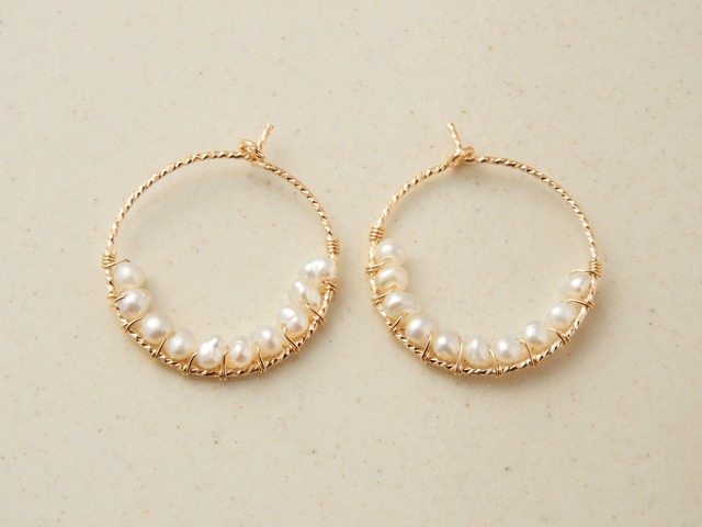 CIRCULAR MOTION Pierced Earring Hoop small 1