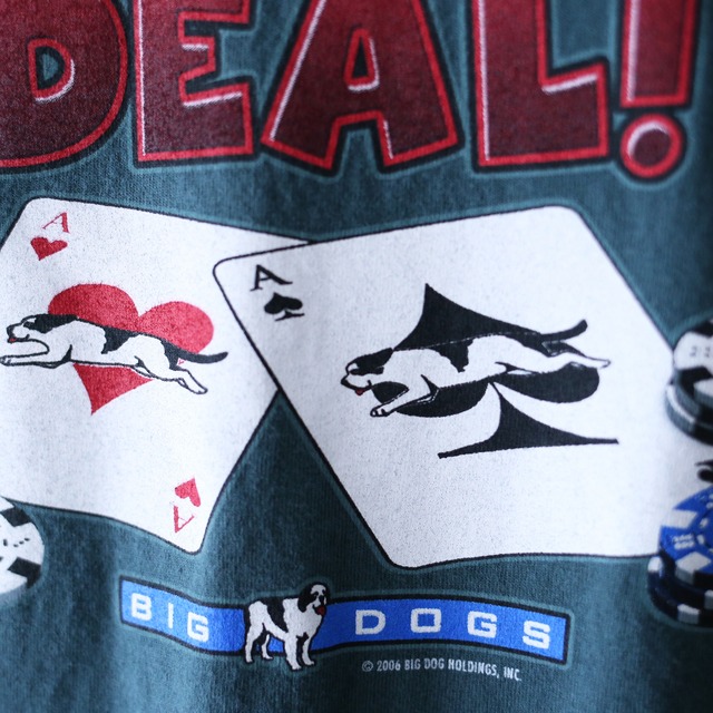 "BIG DOGS" gamble design back printed over silhouette tee