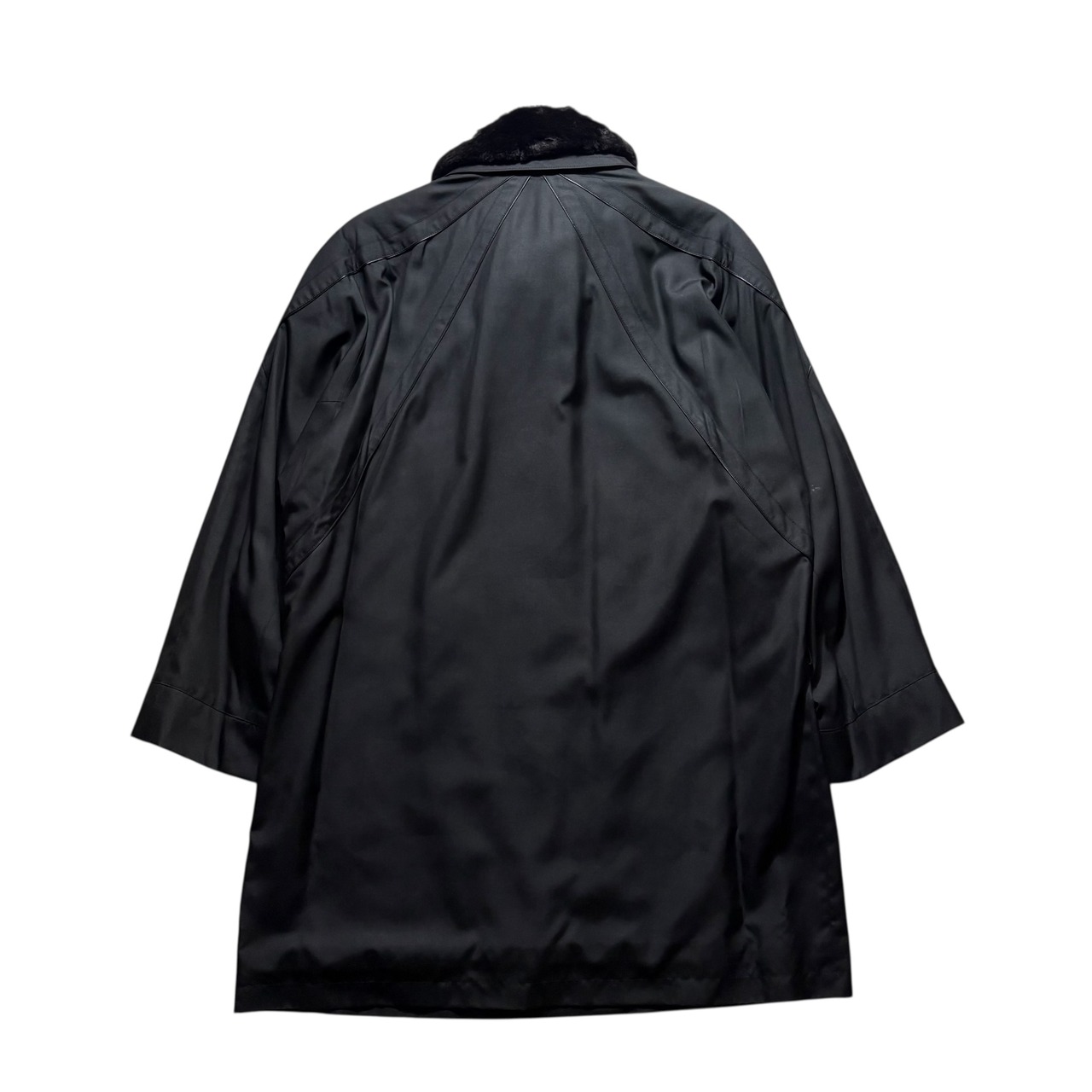 ZILLI black silk coat with fur