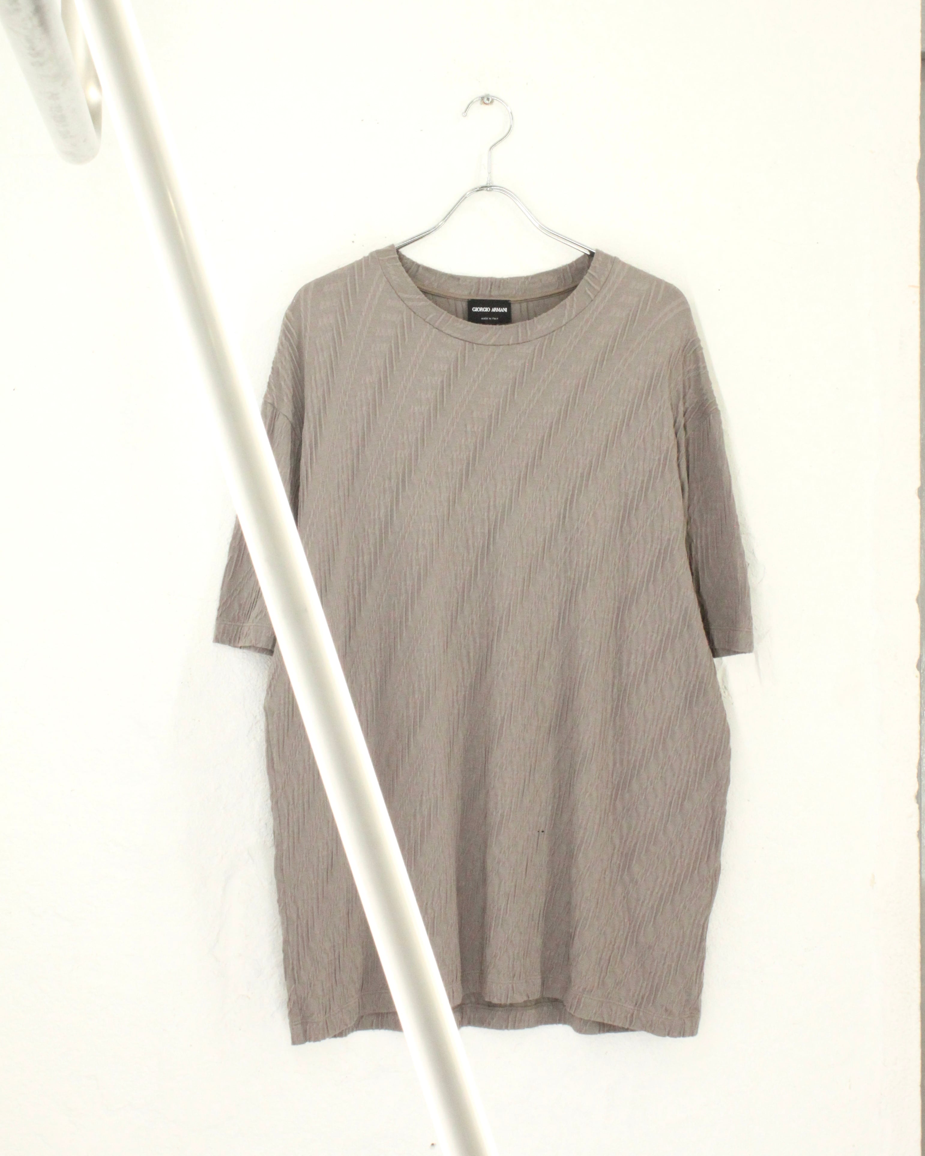 2022SS GIORGIO ARMANI Jacquard Pattern S/S Knit Tee ITALY製