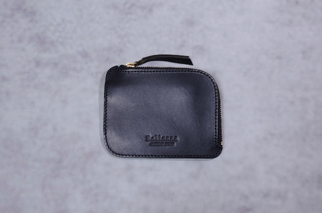 【L字ファスナーミニ財布】コンパクト ミニ財布 ブラック