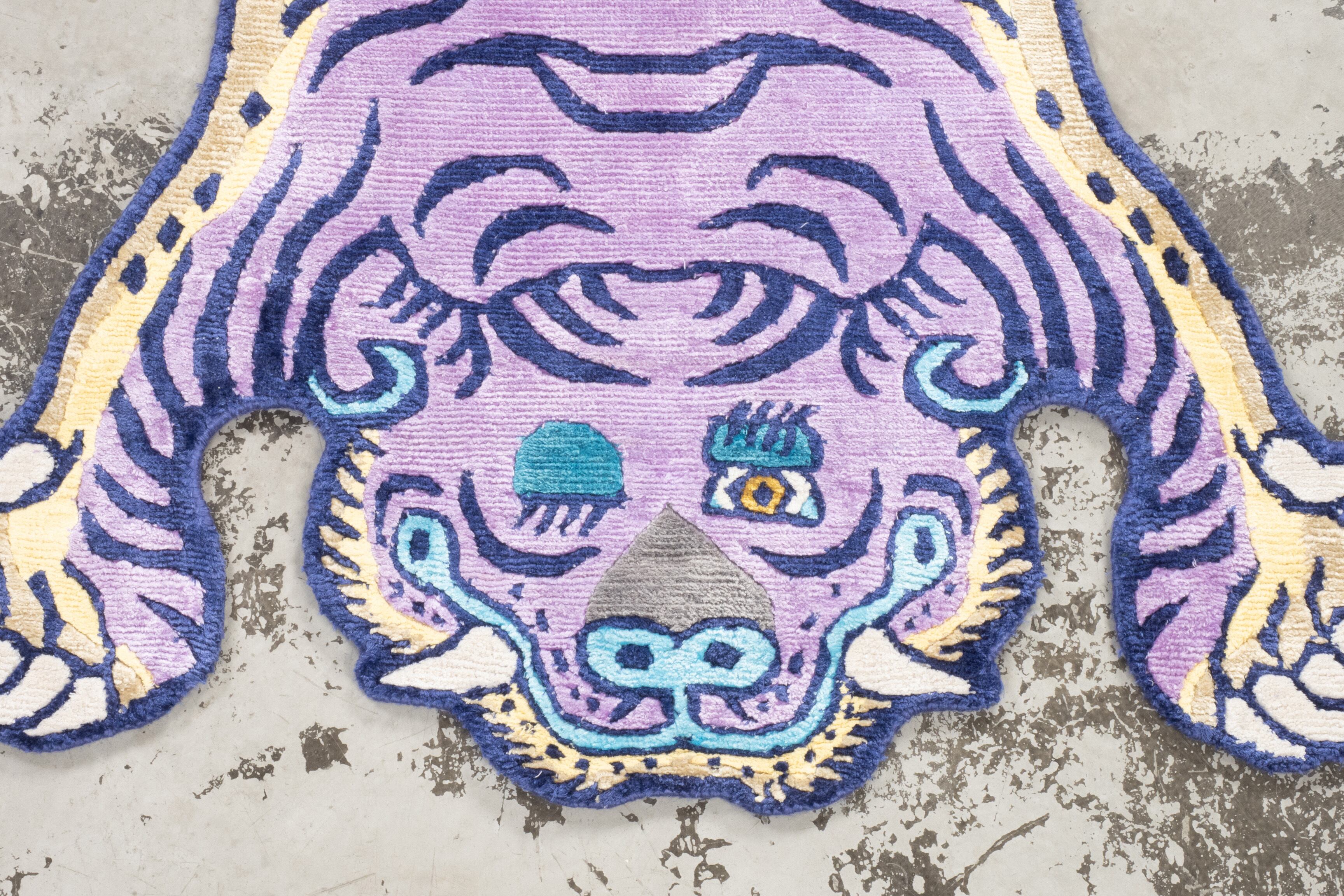 Tibetan Tiger Rug 《Sサイズ•シルク・オリジナル1•パープル162