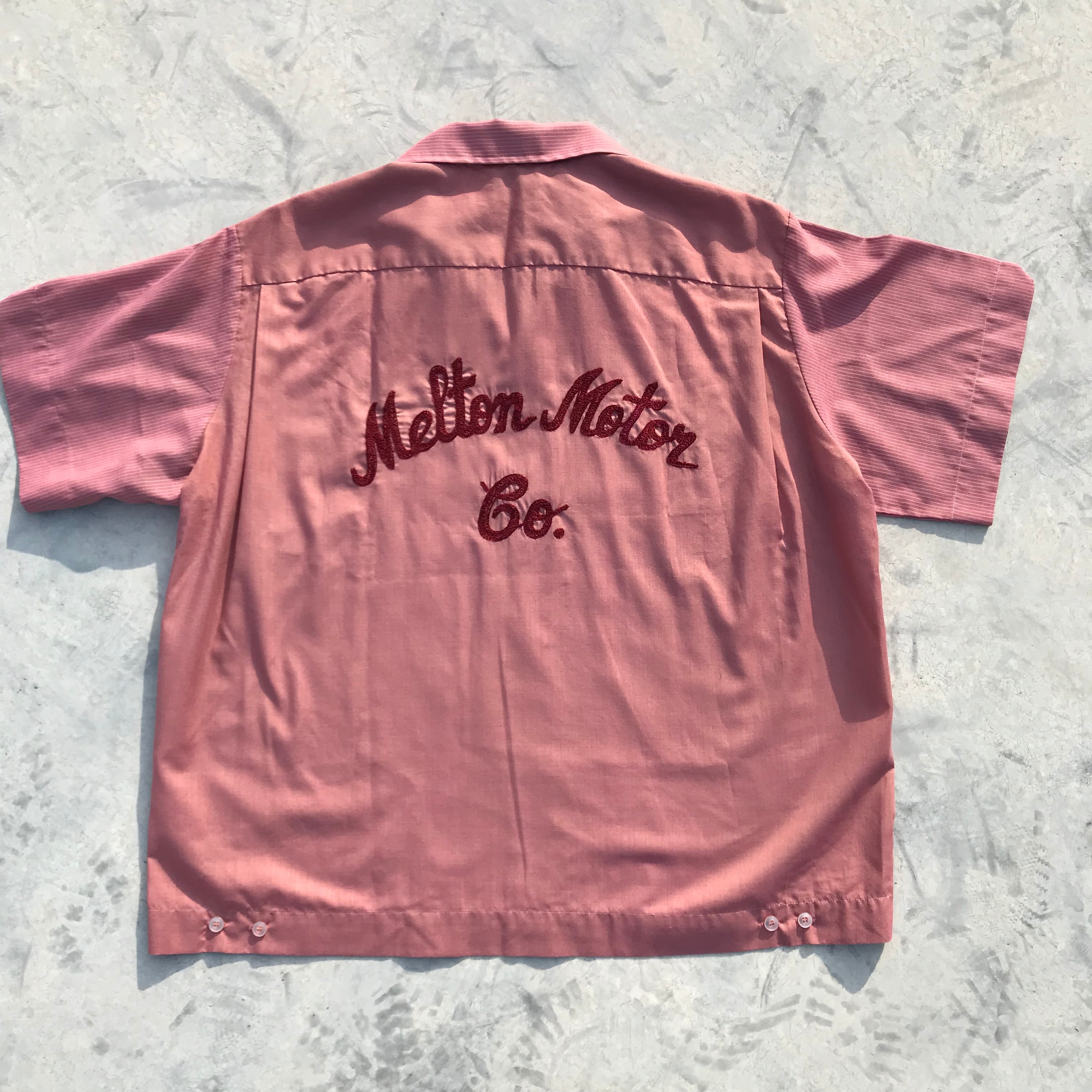 【美品】ヴィンテージ USA製ボーリングシャツ 刺繍 チェーンステッチ ヒルトン