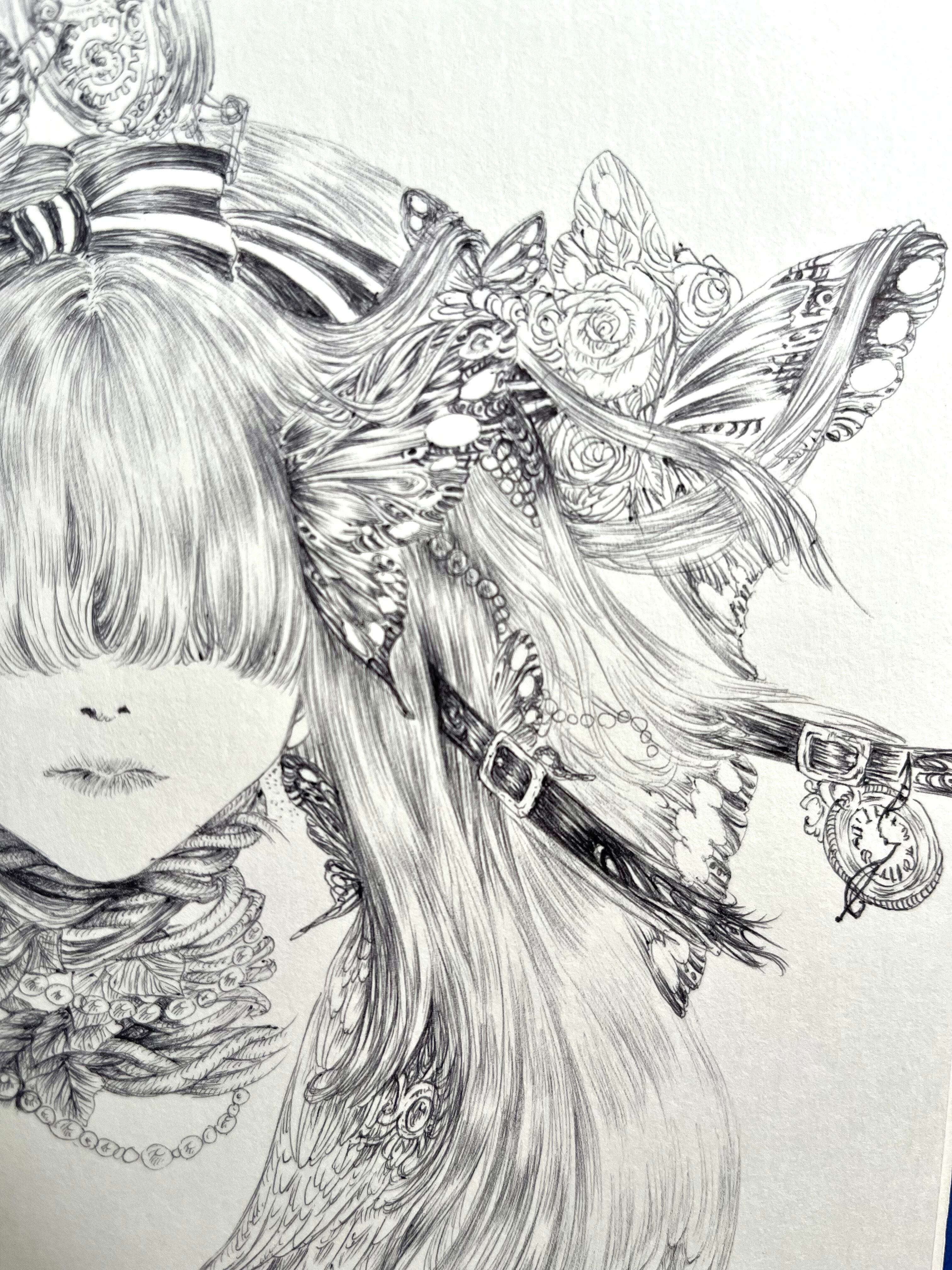 新作【原画】ボールペン一発描き緻密画 | PAY ID