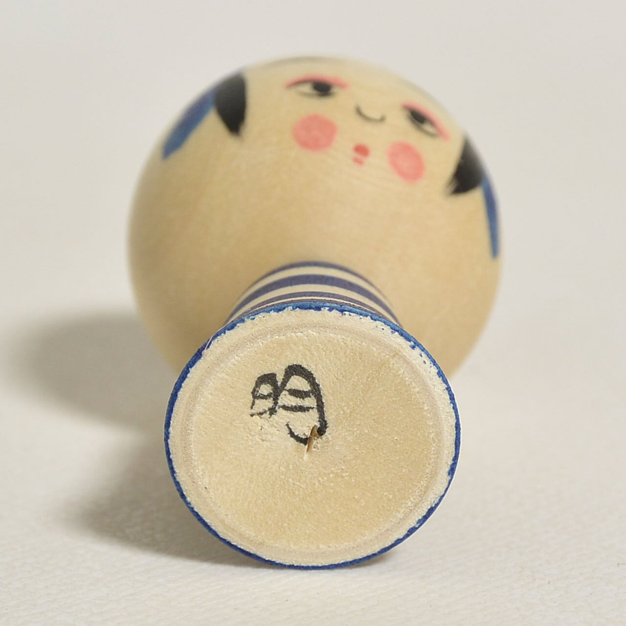 青の小寸こけし（ミニこけし） 約1.5寸 約4.5cm 鈴木明 工人（作並系